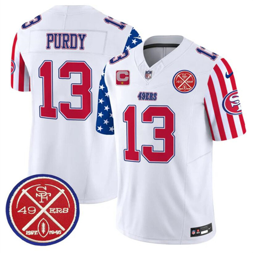 Men's White San Francisco 49ers #13 Brock Purdy 2024 F.U.S.E. American Vapor Limited Stitched Football Jersey